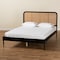 Baxton Studio Elston Mid-Century Charcoal Finished Wood and Synthetic Rattan Platform Bed-Queen 193-11487-ZORO - alternate 2